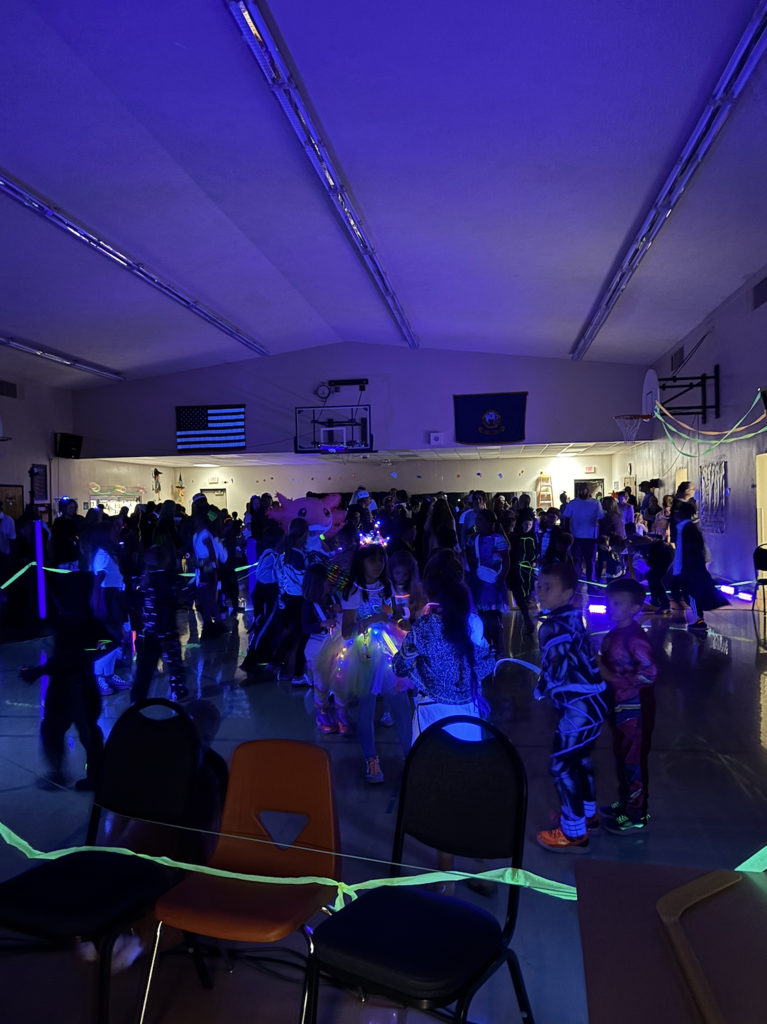 students at the glow party
