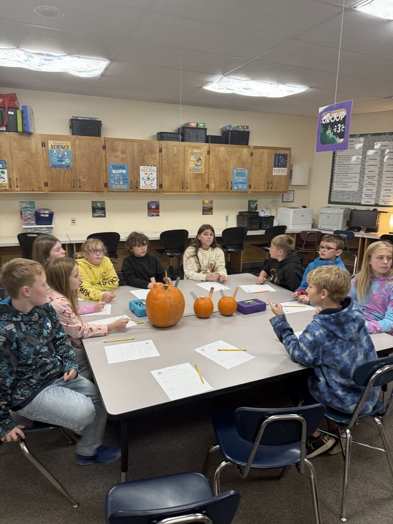 students trying to make a battery out of a pumpkin