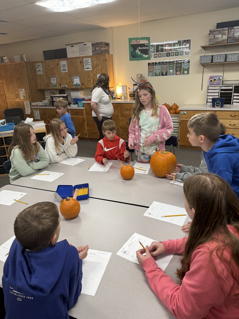 students trying to make a battery out of a pumpkin