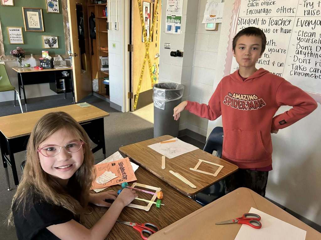 students doing a STEM project