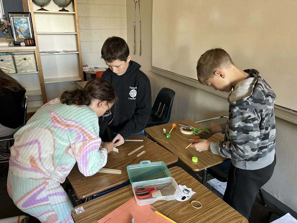 students doing a STEM project