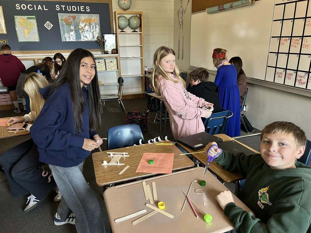 students doing a STEM project