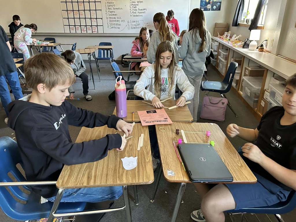 students doing a STEM project