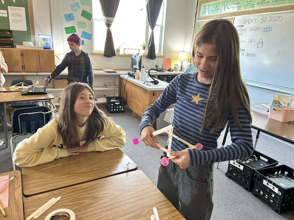 students doing a STEM project