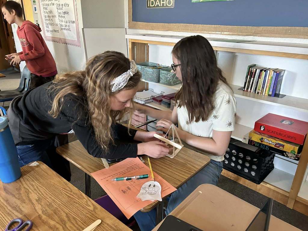 students doing a STEM project