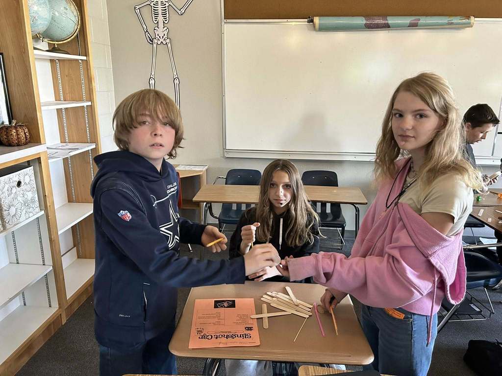 students doing a STEM project