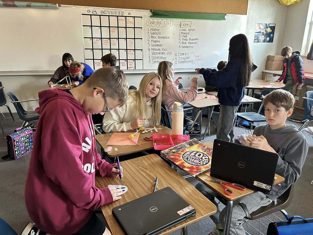 students doing a STEM project