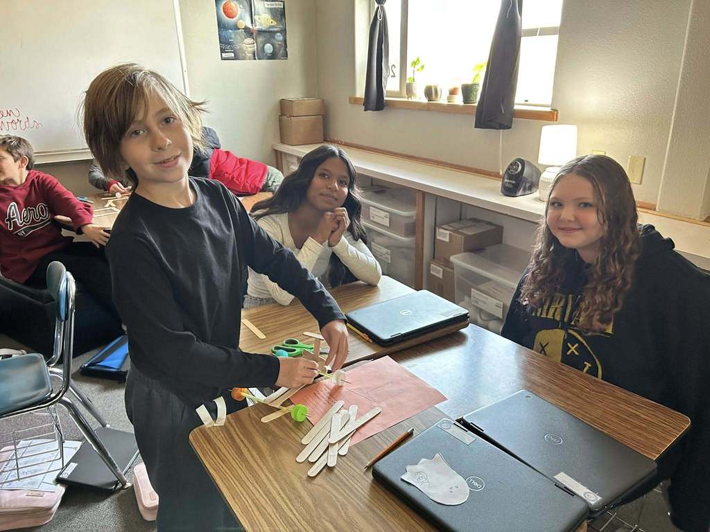 students doing a STEM project