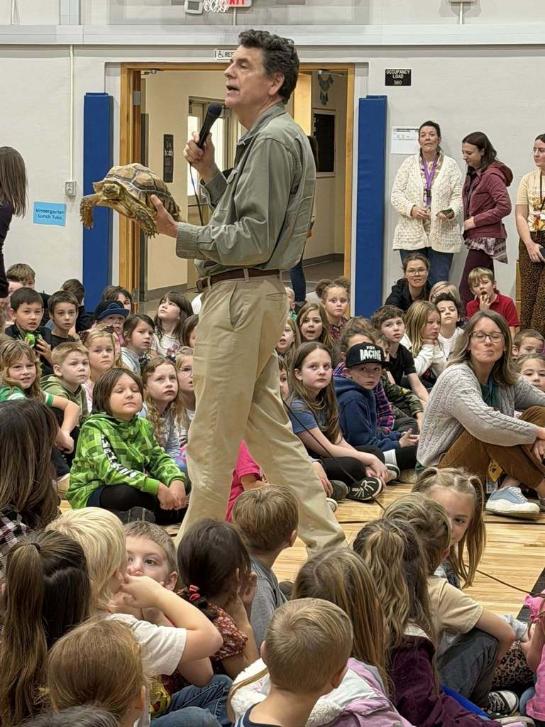 reptiles being shown to students
