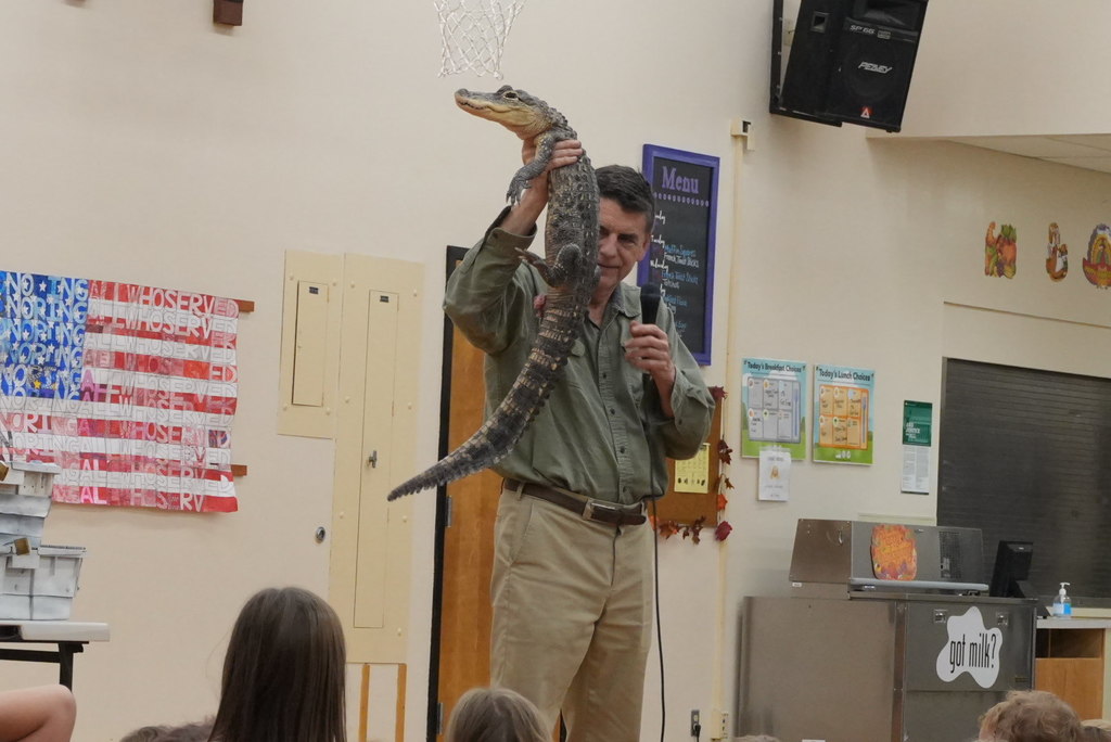 reptile man and students reptile