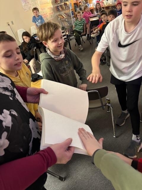 students learning braille