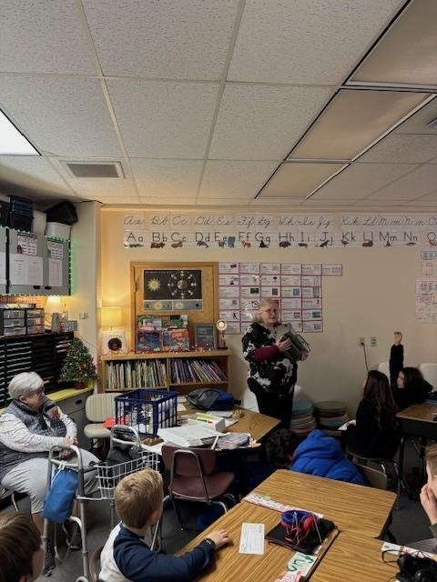 students learning braille