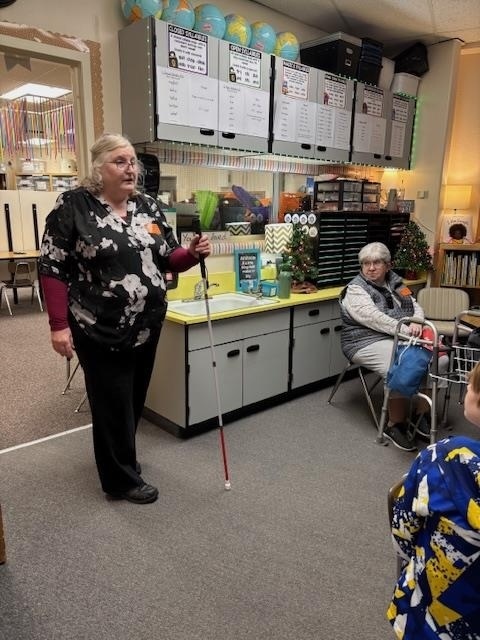 students learning braille
