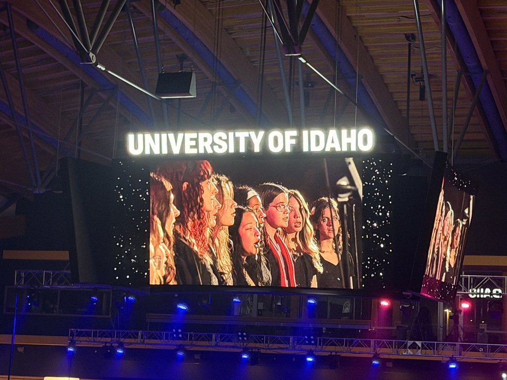 students singing at concert