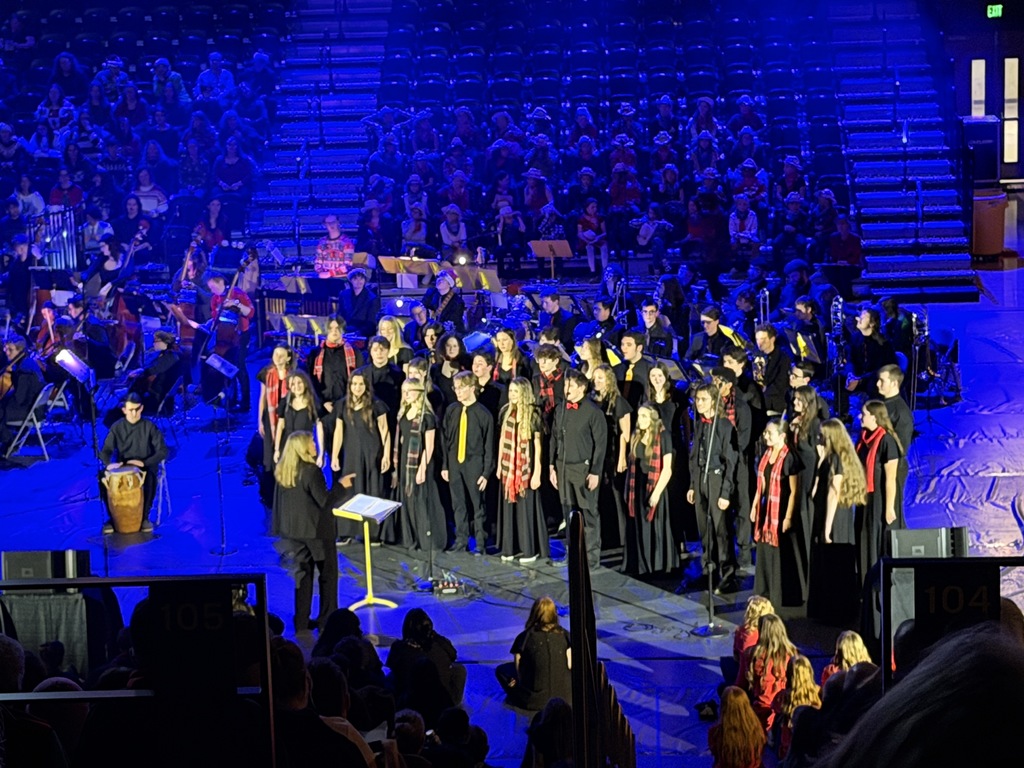 students singing at concert