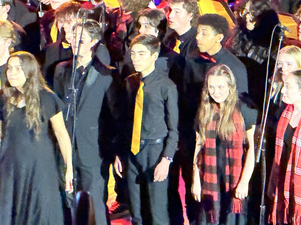 students singing at concert