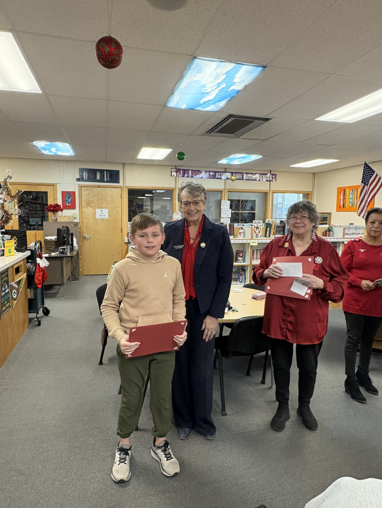 students receiving writing awards