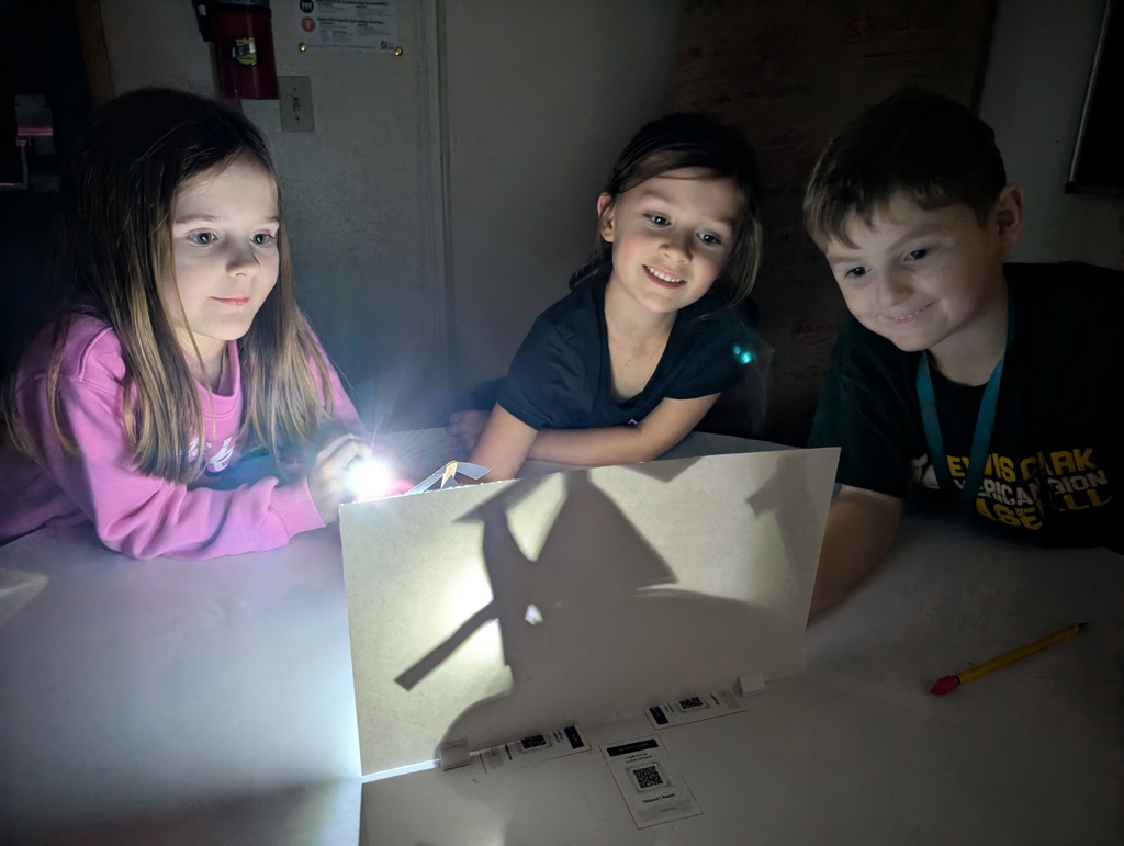 students working on science