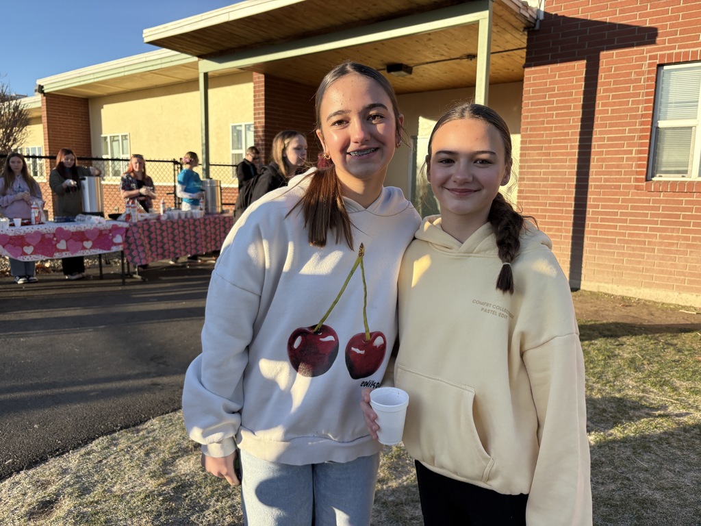students enjoying hot chocolate