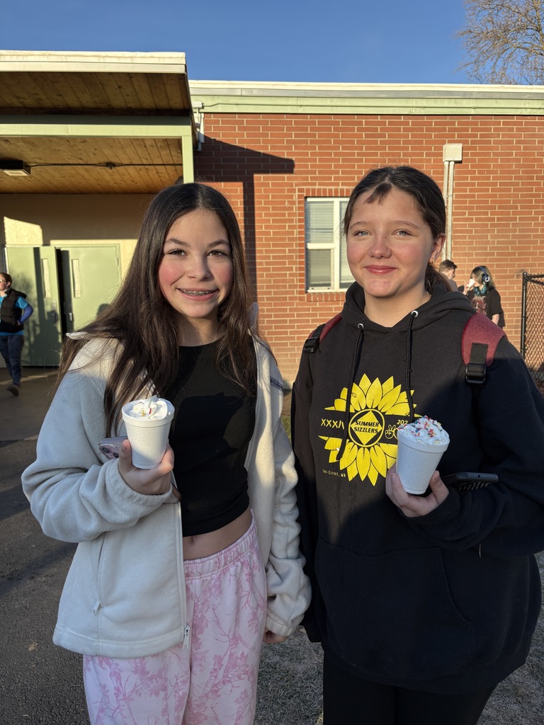students enjoying hot chocolate