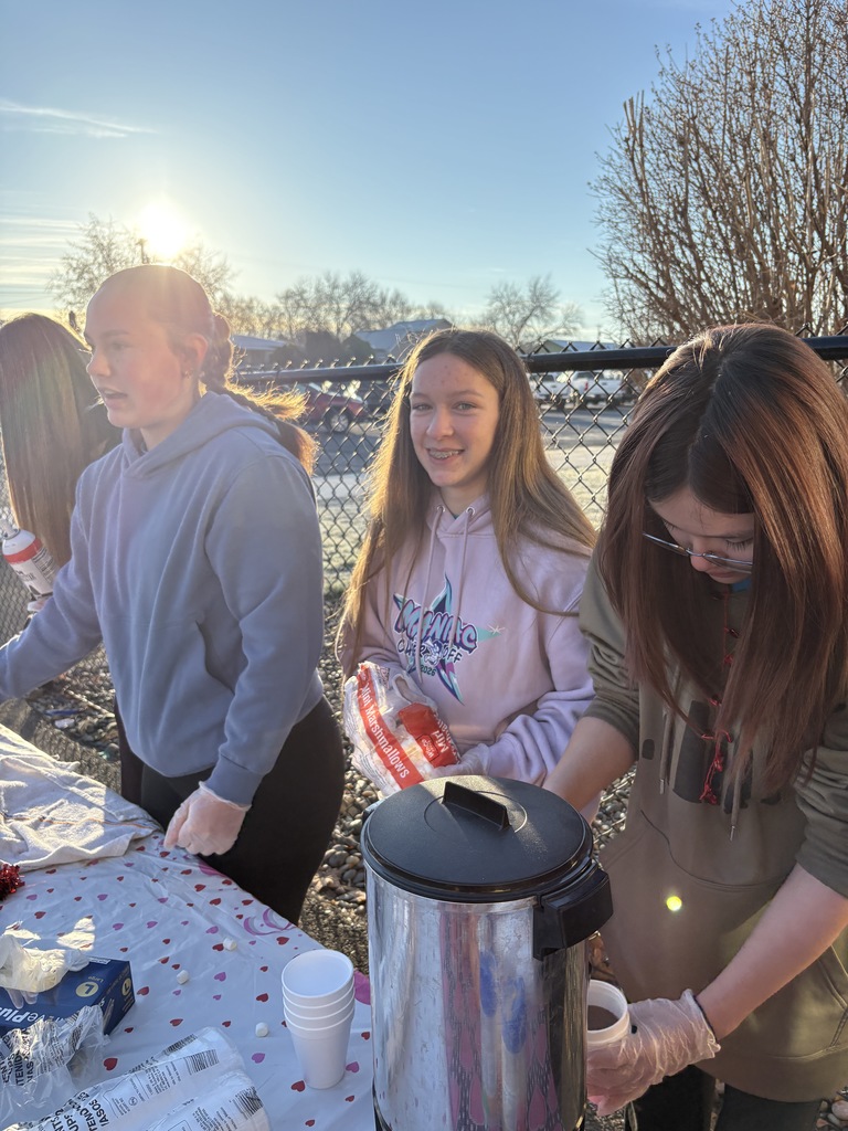 students enjoying hot chocolate