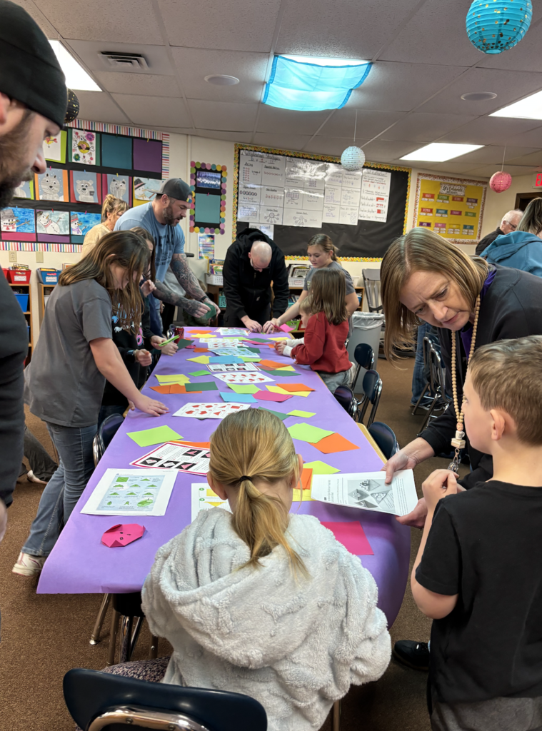 students participating in STEM night