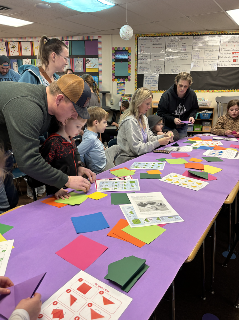 students participating in STEM night