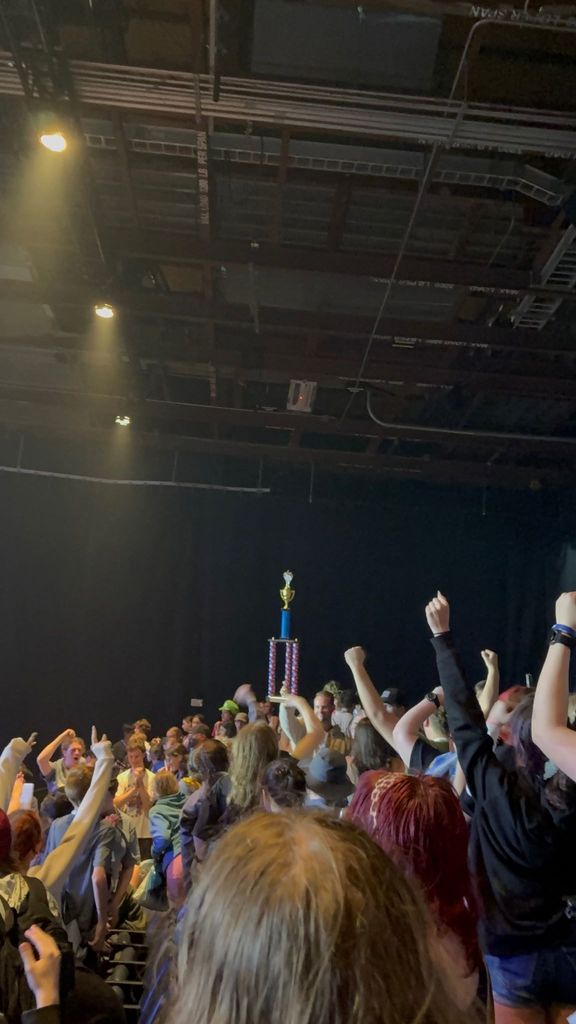 celebrating their award