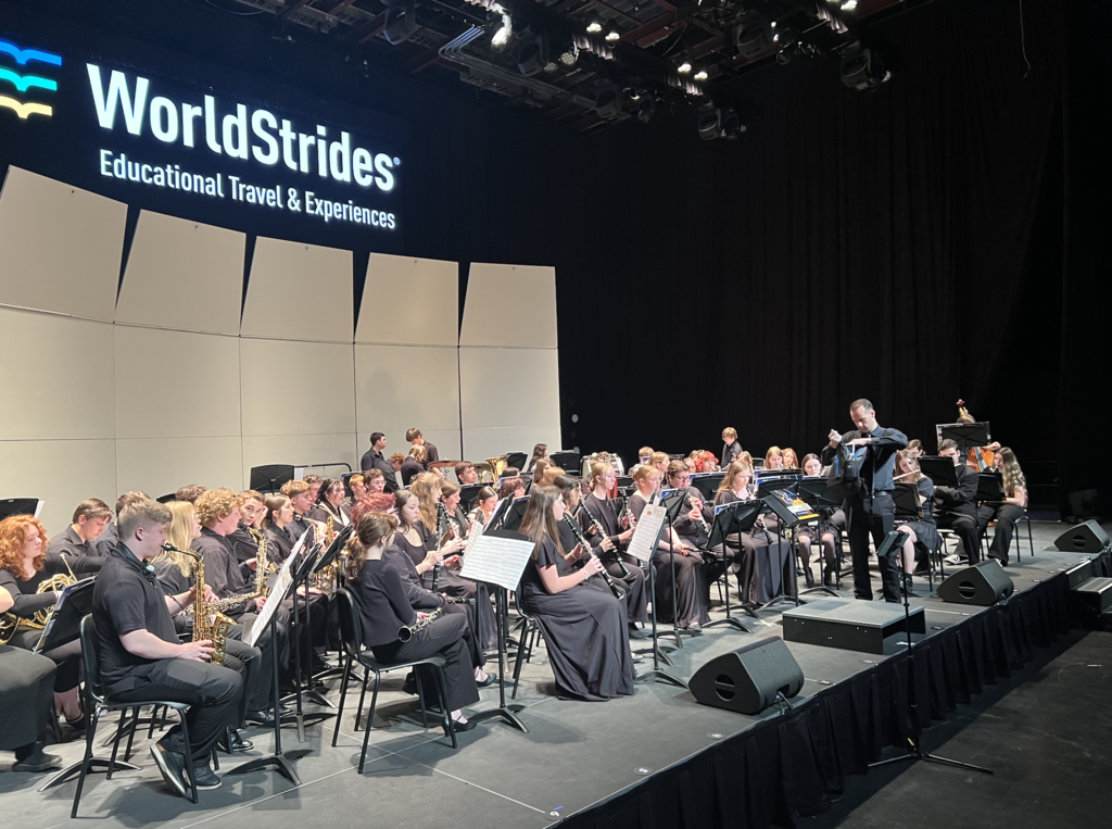 students performing at a concert