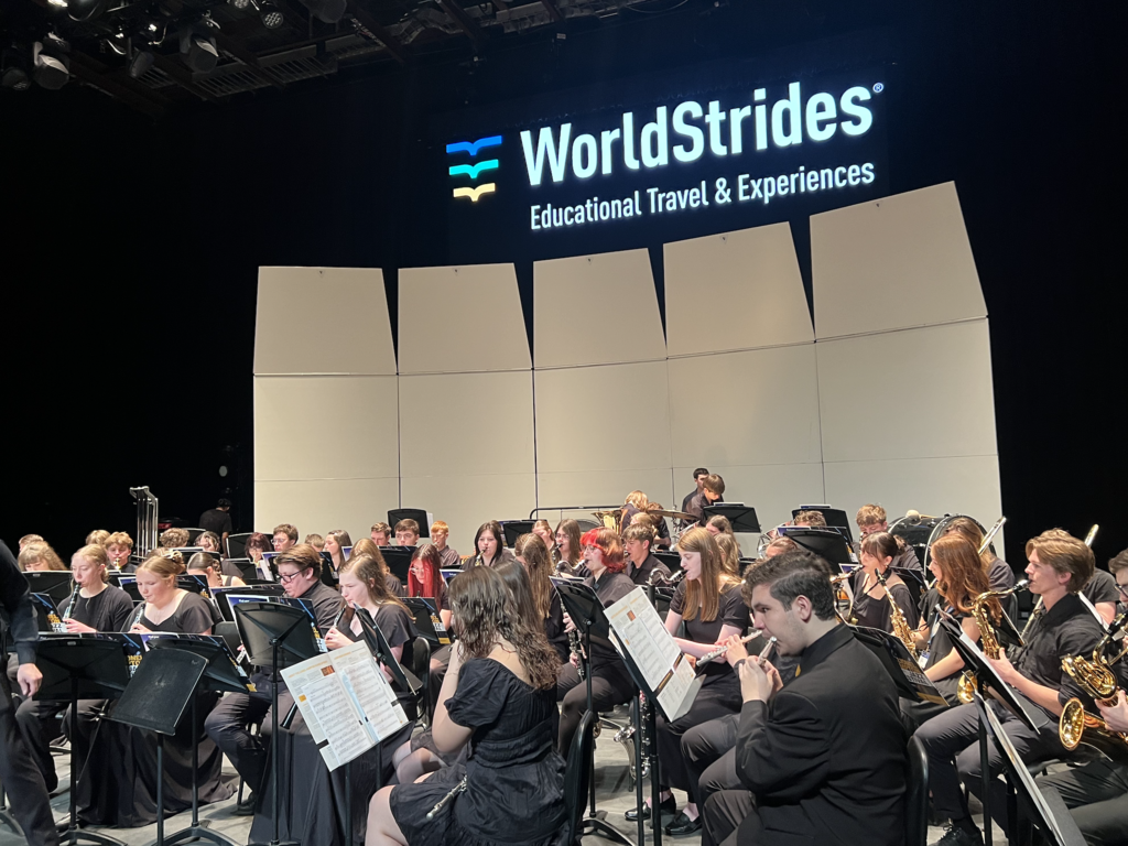 students performing at a concert