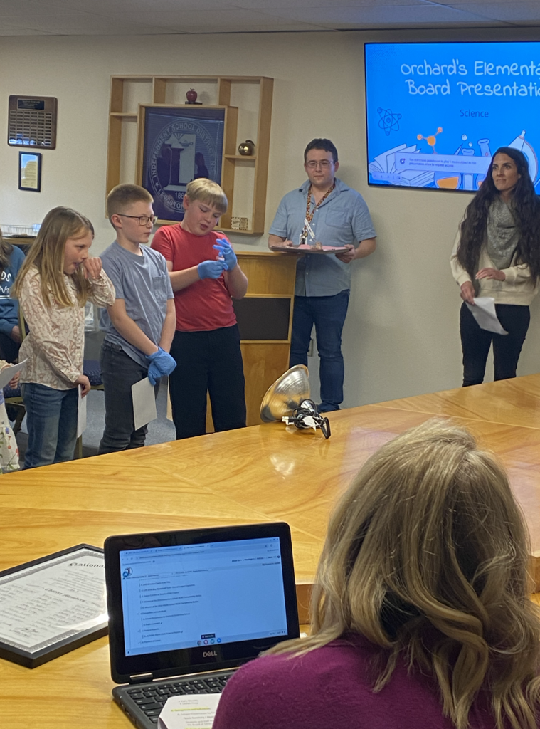 STEM students presenting to the school board