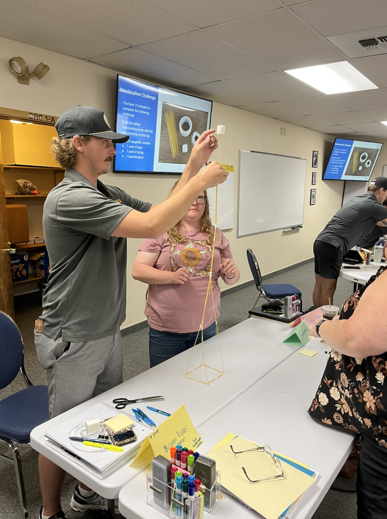teachers working together at round tables