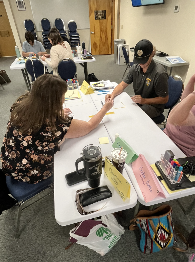 teachers working together at round tables