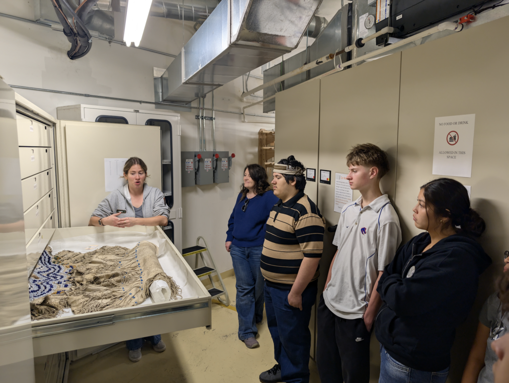 students touring museum