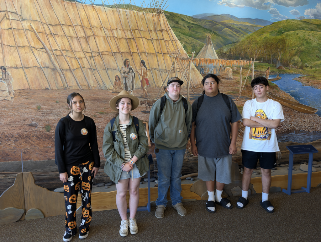 students touring museum