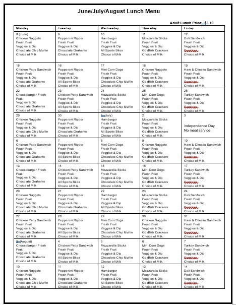 Summer Menu