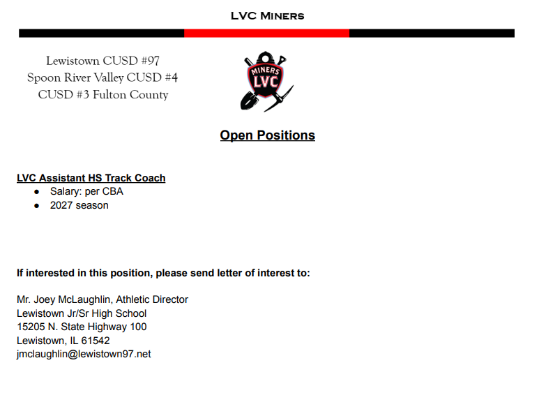 LVC Assistant HS Track Posting