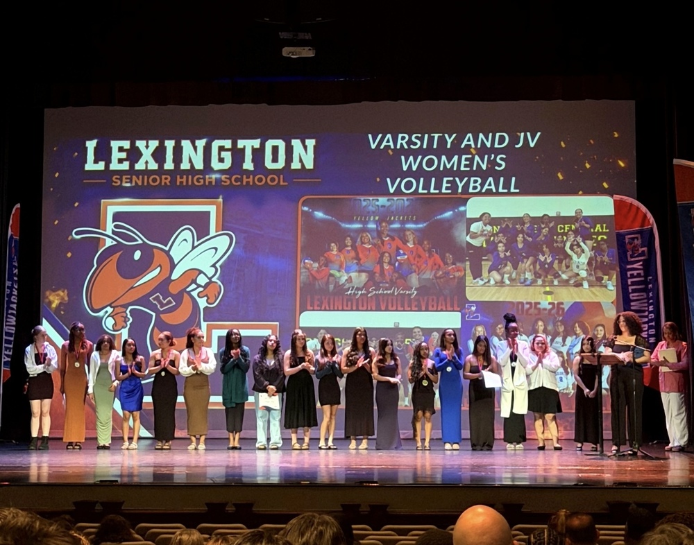 Lexington Senior High School student-athletes are recognized during the 2026 Jacket Athletic Celebration alongside coaches, families, and district leaders.