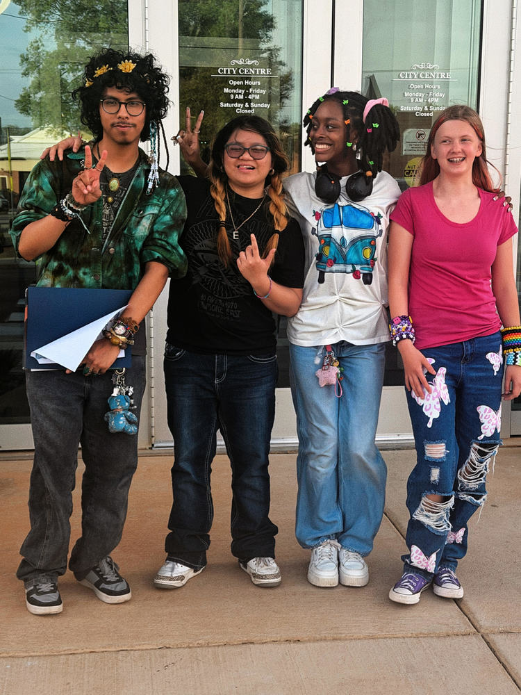 Lexington City Schools students during National Poetry Month recognition.