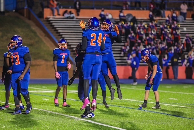 LSHS football team in action. 