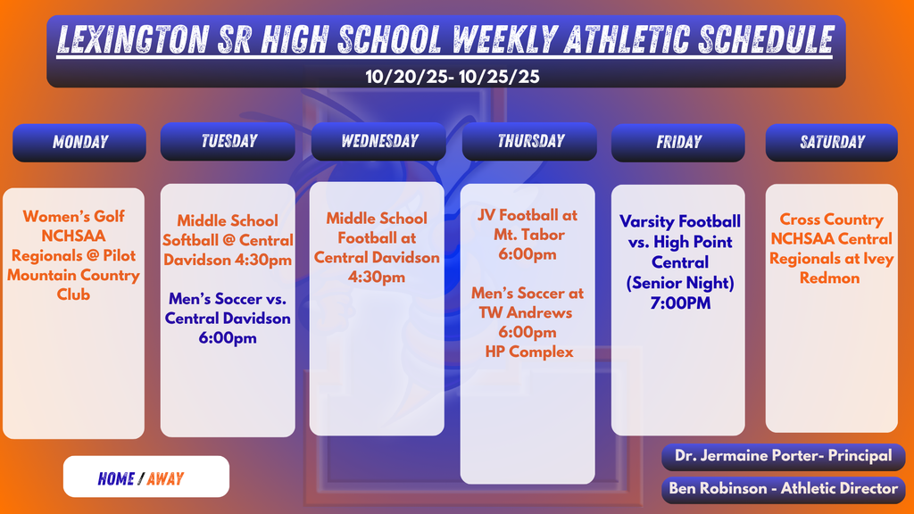 LSHS weekly Athletic Schedule 10/20/25 - 10/25/25