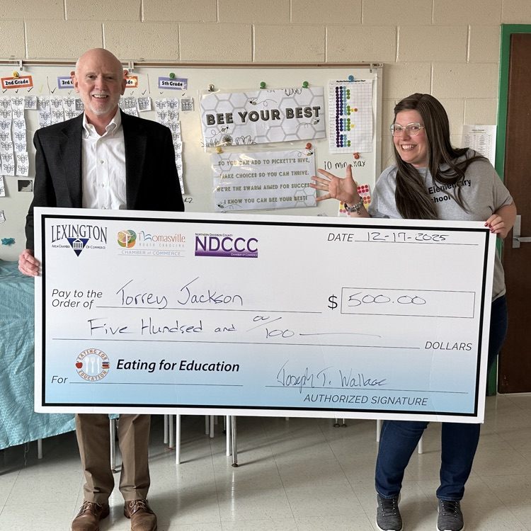 Lexington City Schools educator receives an Eating for Education grant alongside chamber partners, recognizing community support for classroom initiatives.