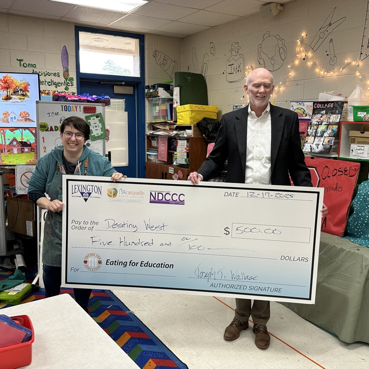 Lexington City Schools educator receives an Eating for Education grant alongside chamber partners, recognizing community support for classroom initiatives.
