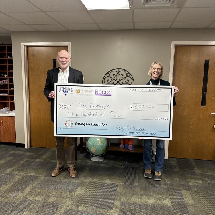 Lexington City Schools educator receives an Eating for Education grant alongside chamber partners, recognizing community support for classroom initiatives.