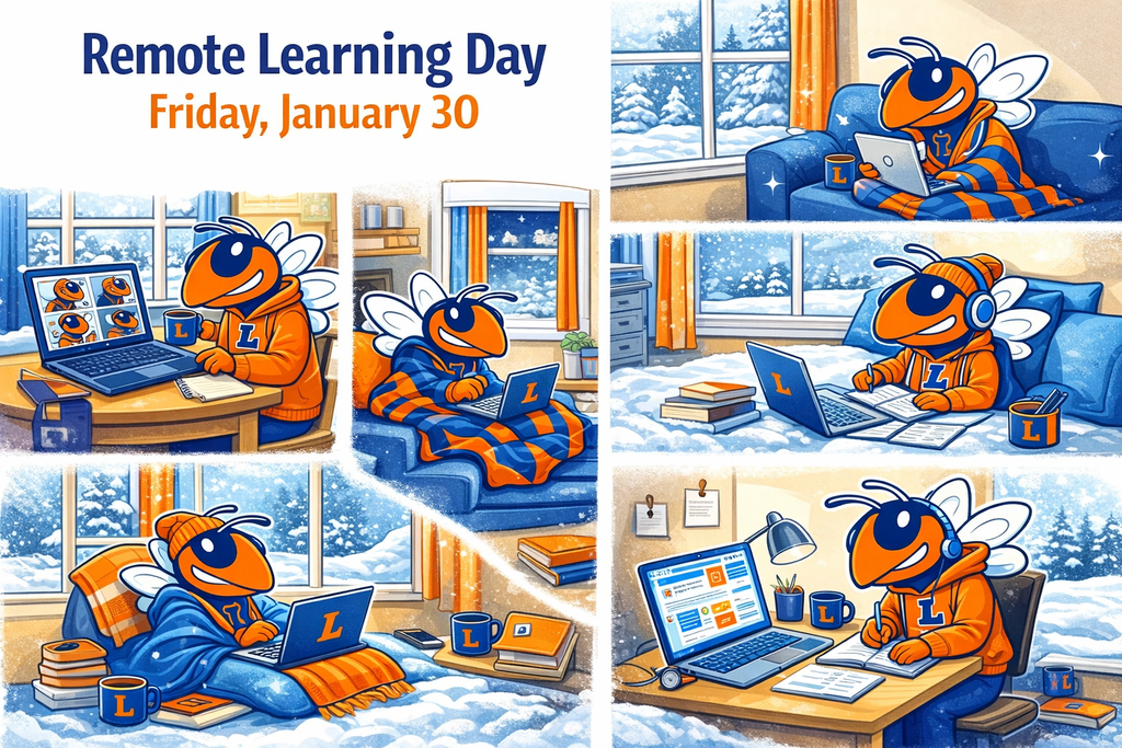 Graphic announcing Lexington City Schools will operate on a remote learning day Friday, January 30.