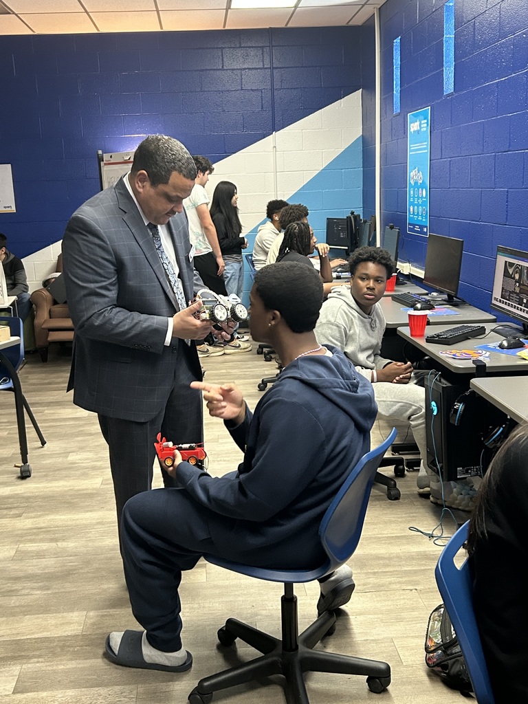 Dr. Ron Anthony visits Lexington Senior High School, spending time with students and staff, touring the Spark Lab, and supporting student opportunities during a recent campus visit.