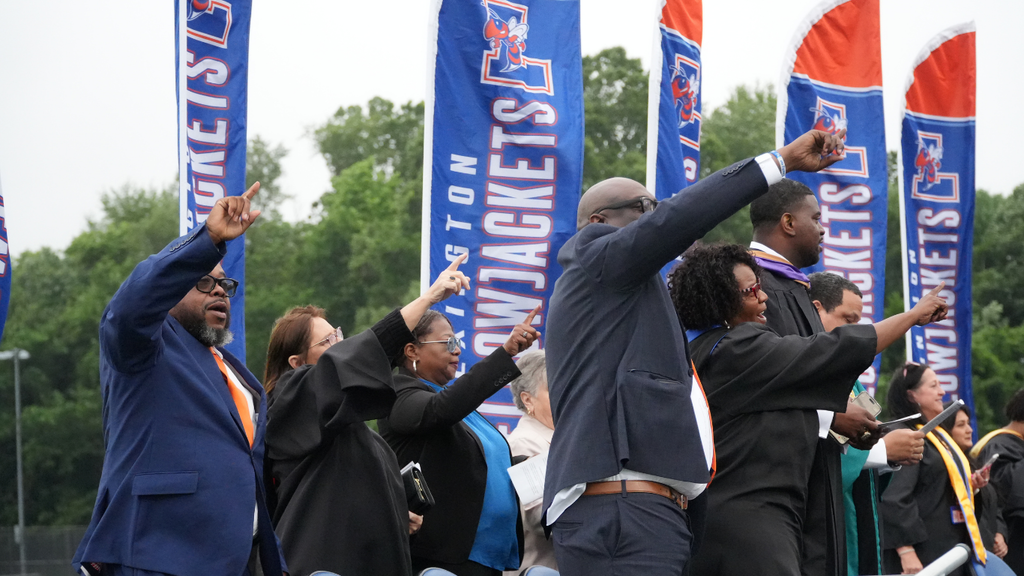 Scenes from Lexington Senior High School's 2026 commencement ceremony, featuring graduates, family members, school leaders, and celebratory moments throughout the event.