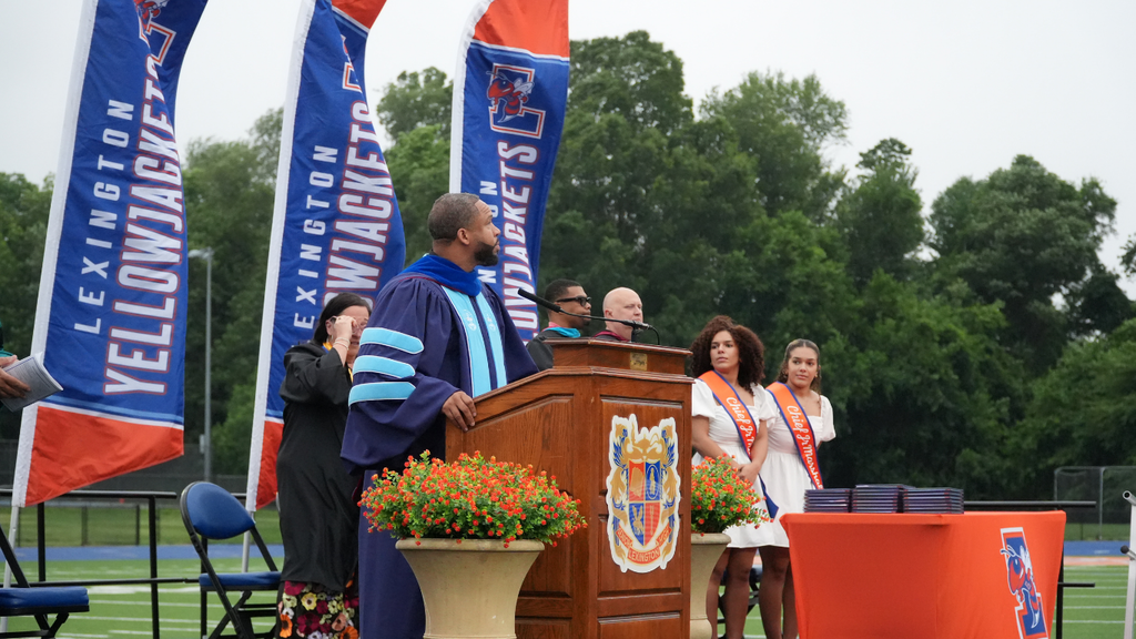 Scenes from Lexington Senior High School's 2026 commencement ceremony, featuring graduates, family members, school leaders, and celebratory moments throughout the event.