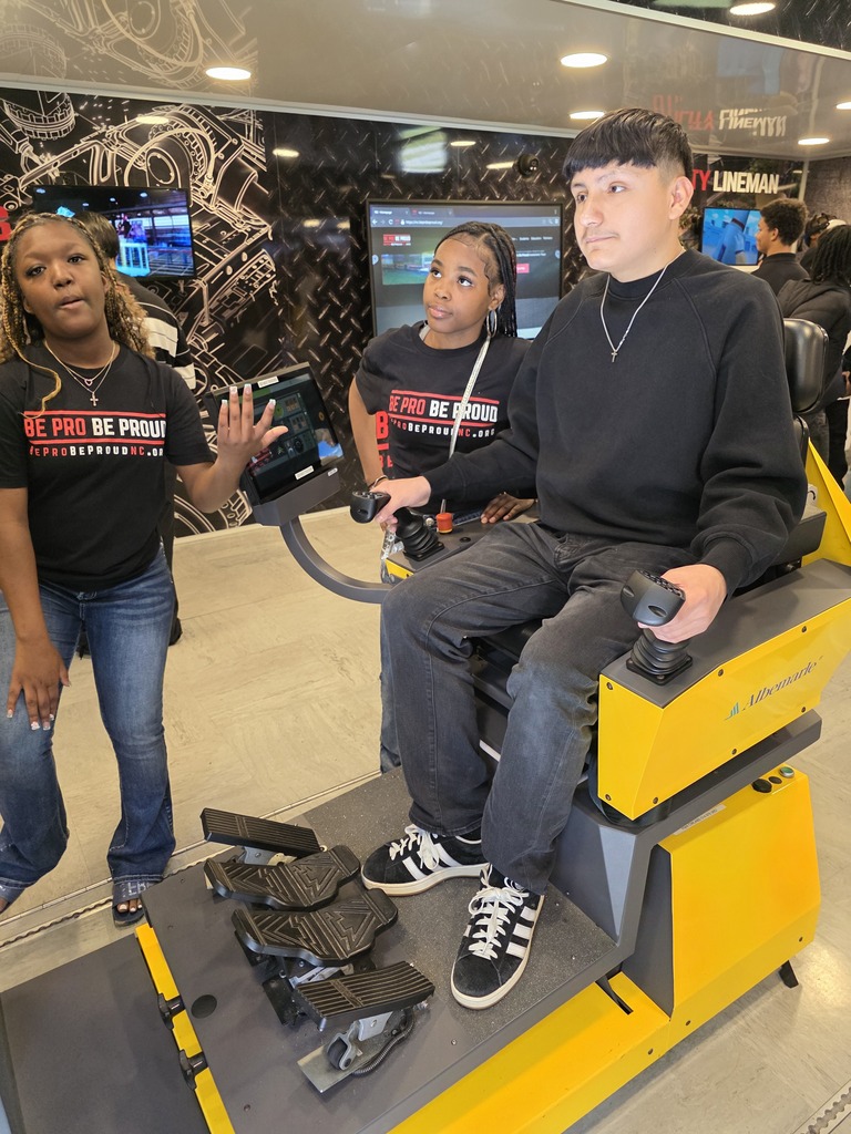 Students explore hands on career simulations and skilled trades experiences during the Be Pro Be Proud Mobile Workshop at Lexington Senior High School.