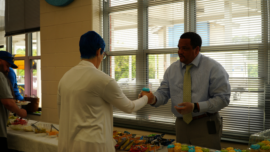 Lexington City Schools staff members gathered at Charles England Elementary for the 2025–2026 End of Year Celebration, enjoying lunch, fellowship, and time together as the district closed out the school year.